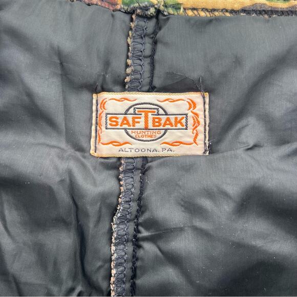 Vintage Saf T Bak Zip To Knee Insulated Camo Hunting Pants MEDIUM? - Picture 5 of 7